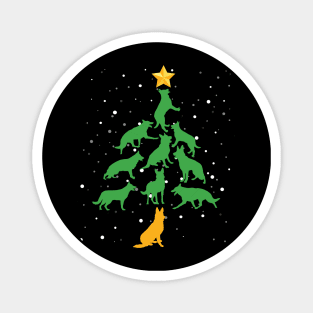 Funny German Shepherd Dog Christmas Tree Magnet